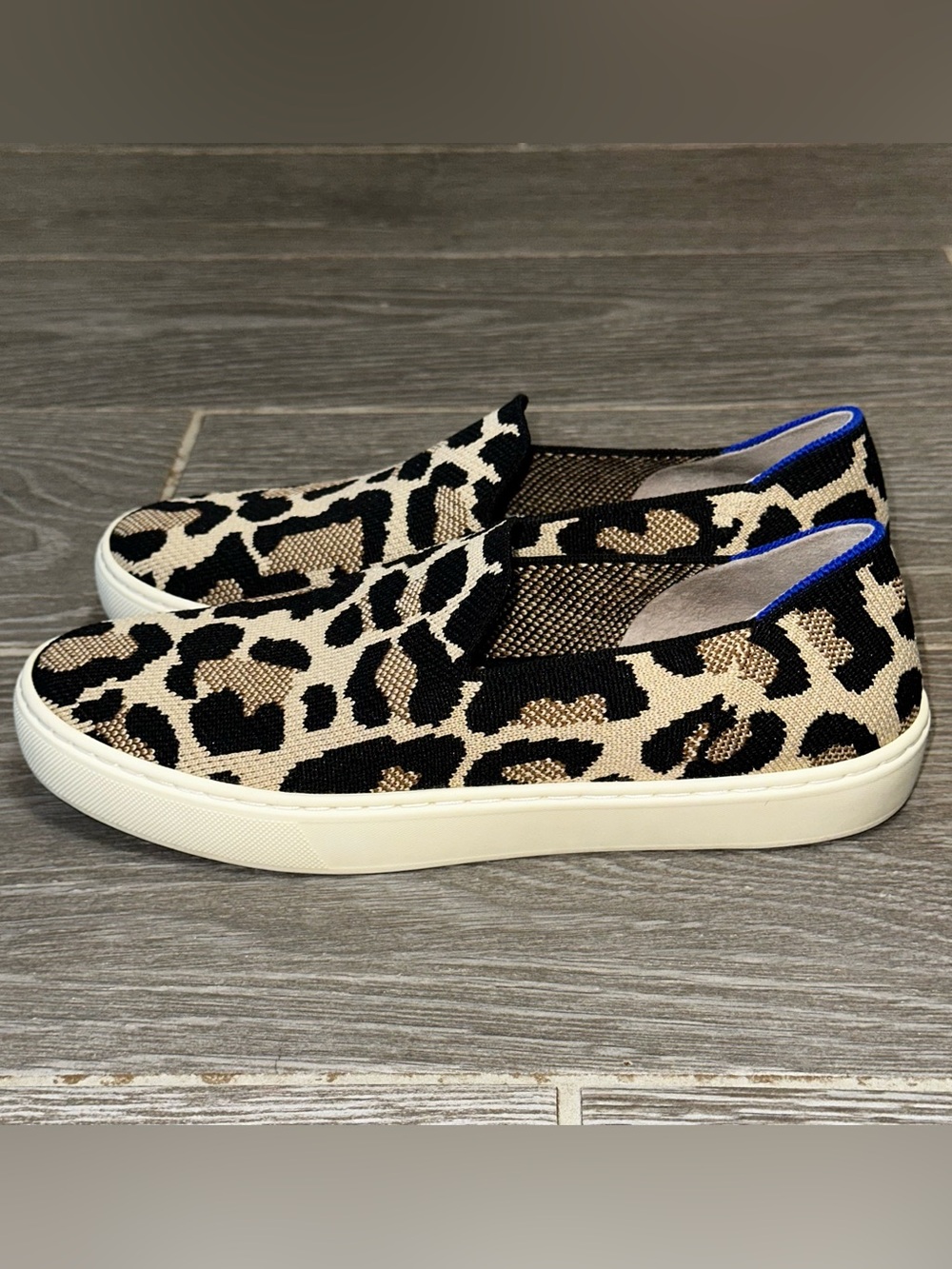 Rothy's The Original Desert Cat Womens 7.5 Sneaker Slip On Leopard Print Comfort - Picture 2 of 10